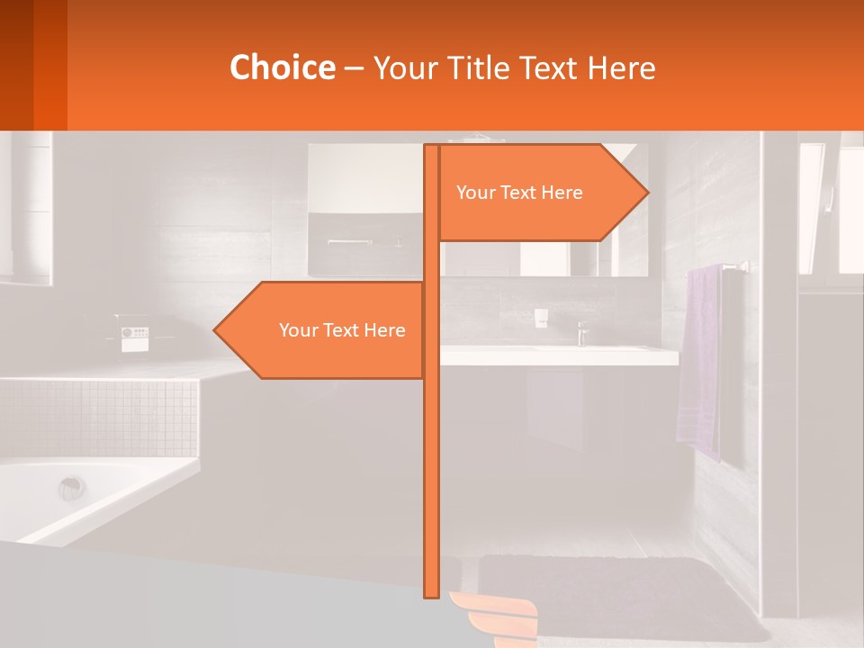 A Bathroom With A Bathtub, Sink, And Mirror PowerPoint Template