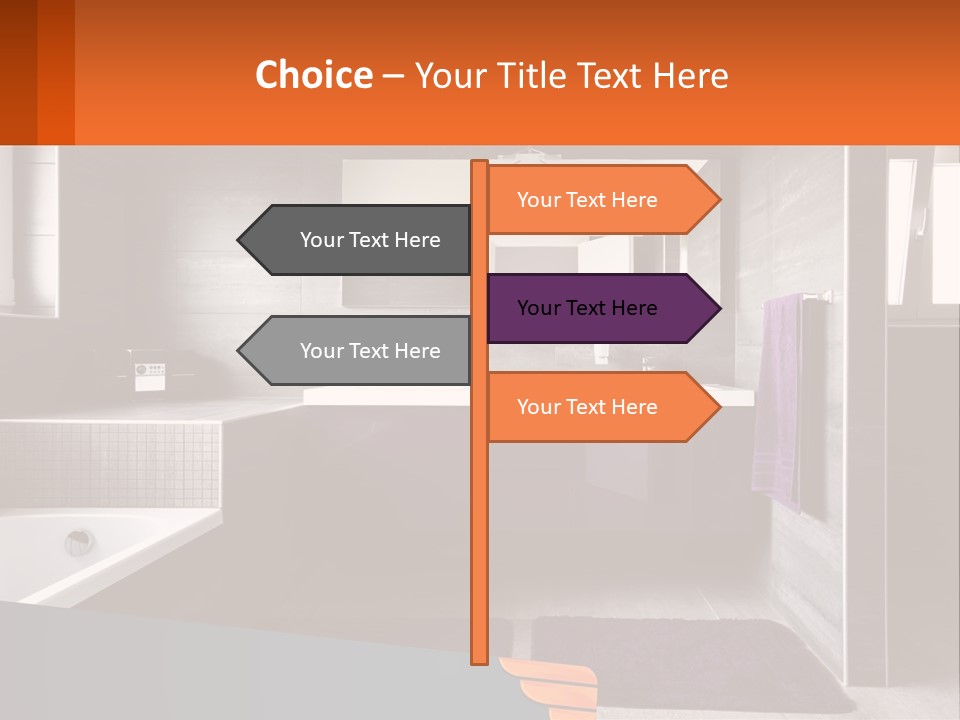 A Bathroom With A Bathtub, Sink, And Mirror PowerPoint Template