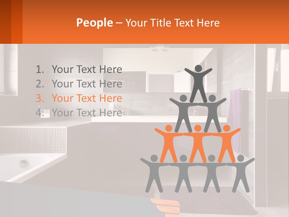 A Bathroom With A Bathtub, Sink, And Mirror PowerPoint Template