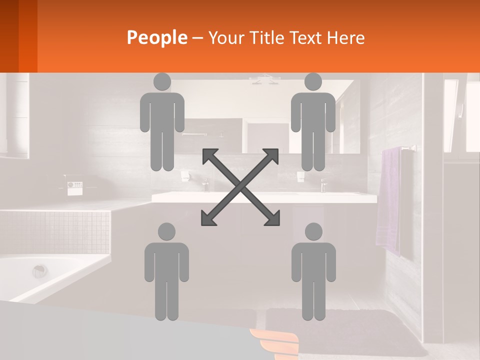 A Bathroom With A Bathtub, Sink, And Mirror PowerPoint Template