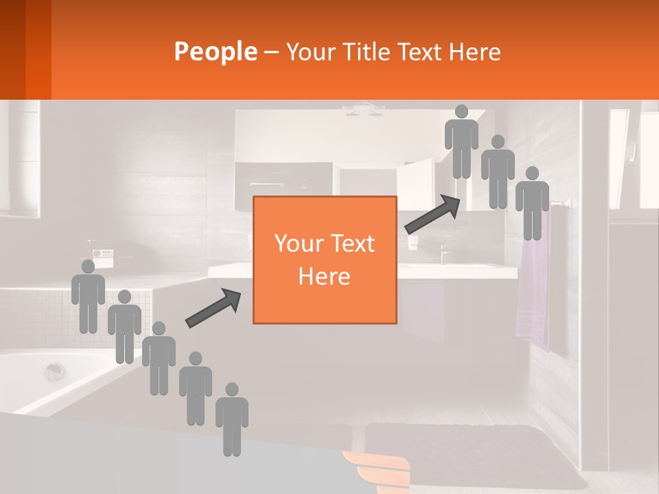 A Bathroom With A Bathtub, Sink, And Mirror PowerPoint Template