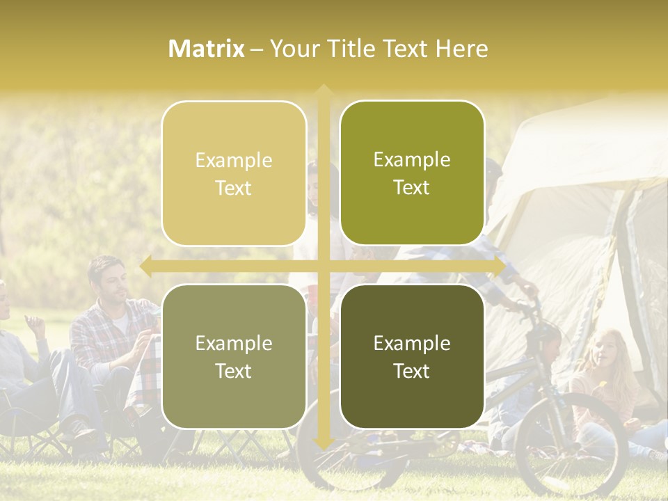 A Group Of People Sitting Around A Tent PowerPoint Template