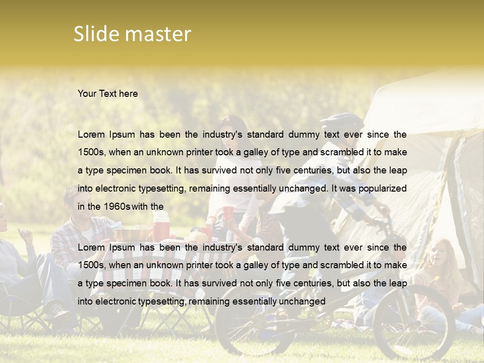 A Group Of People Sitting Around A Tent PowerPoint Template