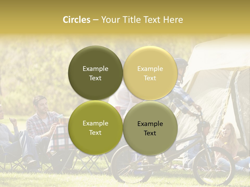 A Group Of People Sitting Around A Tent PowerPoint Template