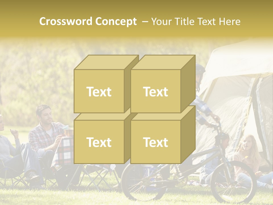 A Group Of People Sitting Around A Tent PowerPoint Template