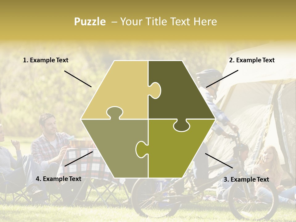A Group Of People Sitting Around A Tent PowerPoint Template