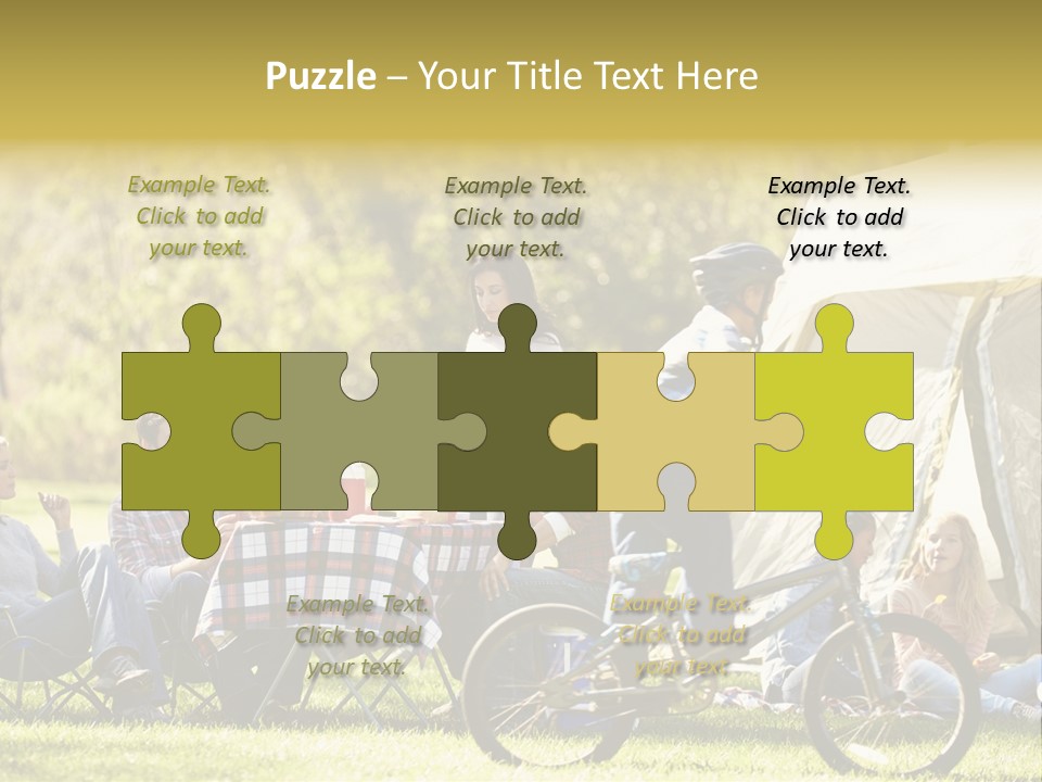 A Group Of People Sitting Around A Tent PowerPoint Template