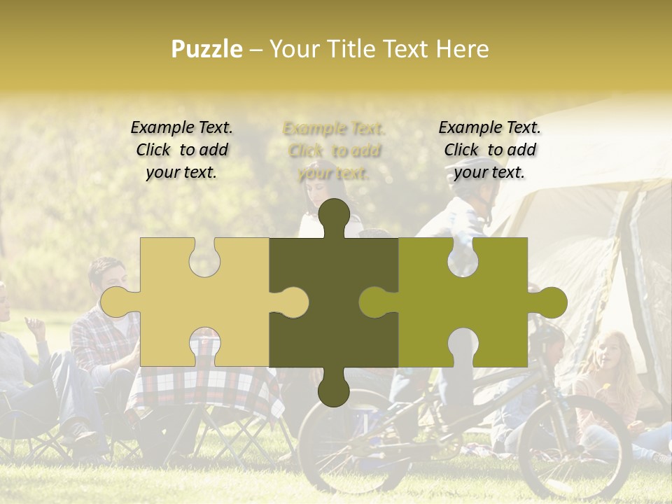 A Group Of People Sitting Around A Tent PowerPoint Template