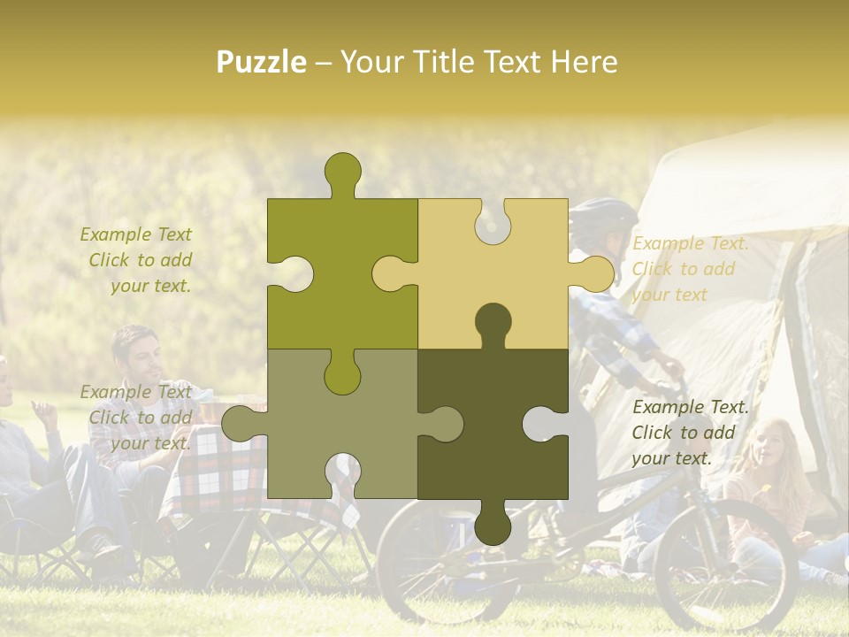 A Group Of People Sitting Around A Tent PowerPoint Template