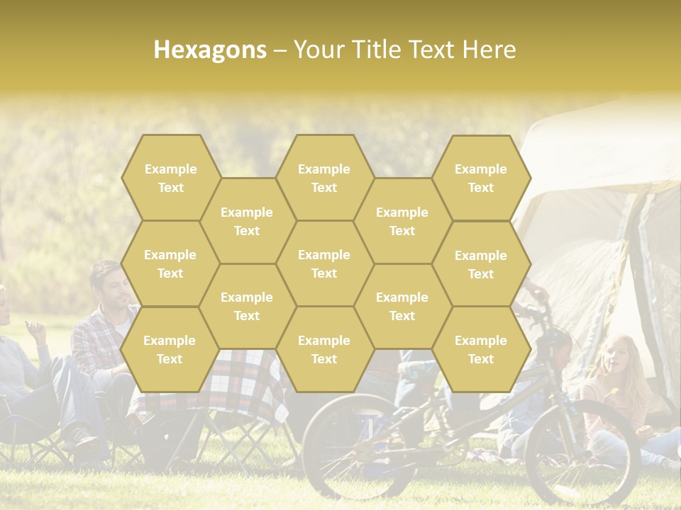 A Group Of People Sitting Around A Tent PowerPoint Template