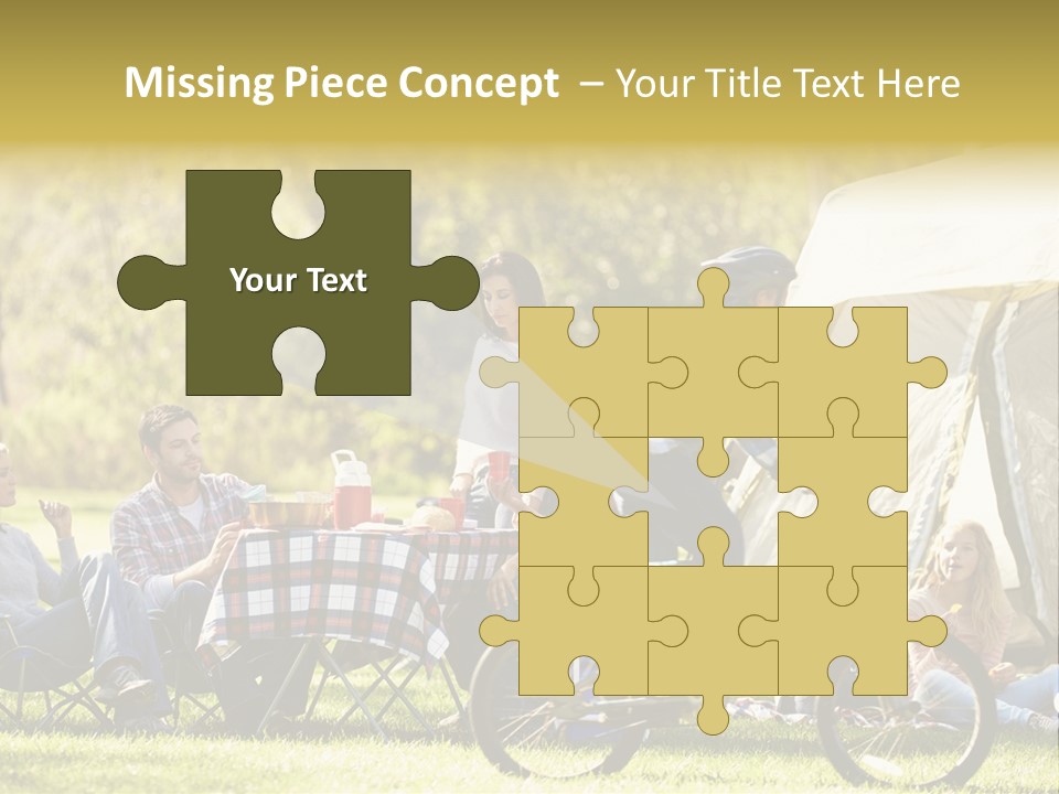 A Group Of People Sitting Around A Tent PowerPoint Template