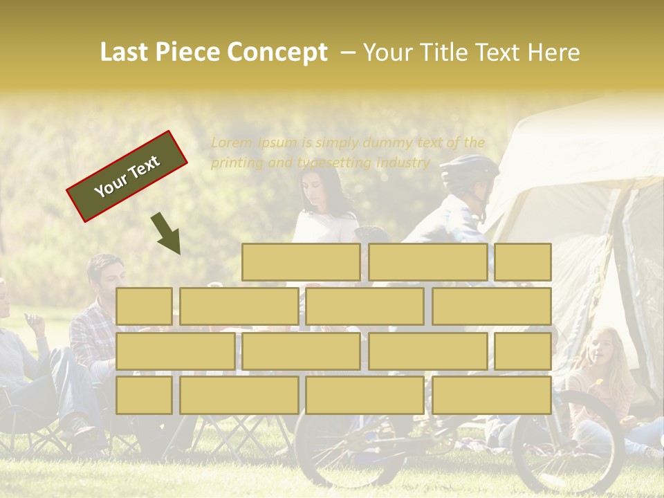 A Group Of People Sitting Around A Tent PowerPoint Template