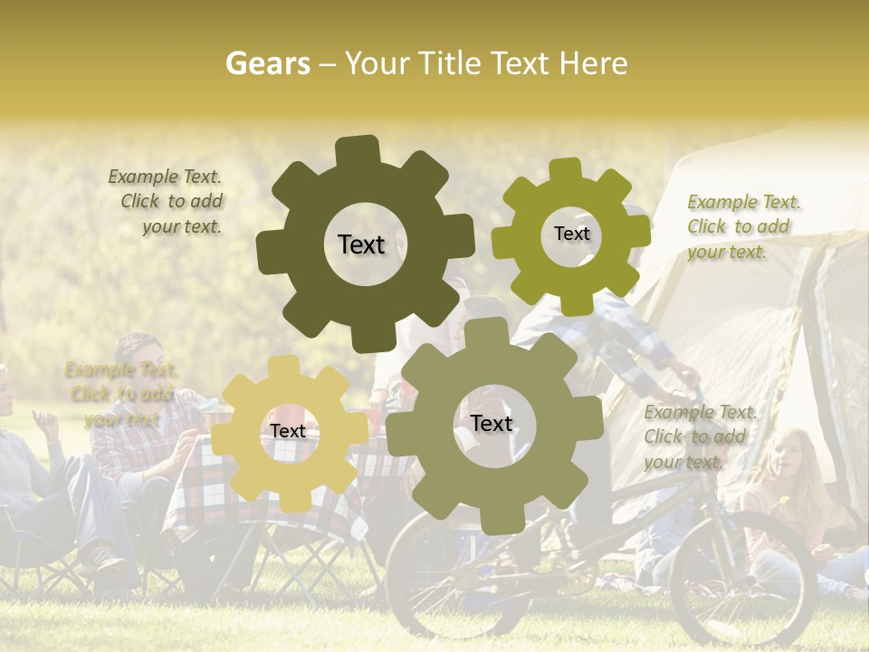 A Group Of People Sitting Around A Tent PowerPoint Template