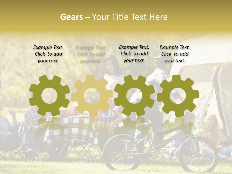 A Group Of People Sitting Around A Tent PowerPoint Template