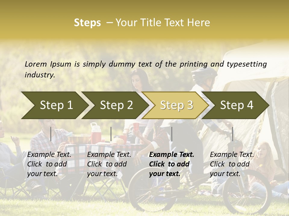 A Group Of People Sitting Around A Tent PowerPoint Template