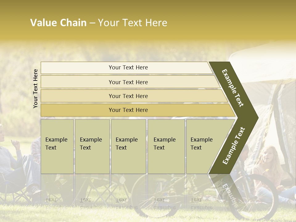 A Group Of People Sitting Around A Tent PowerPoint Template