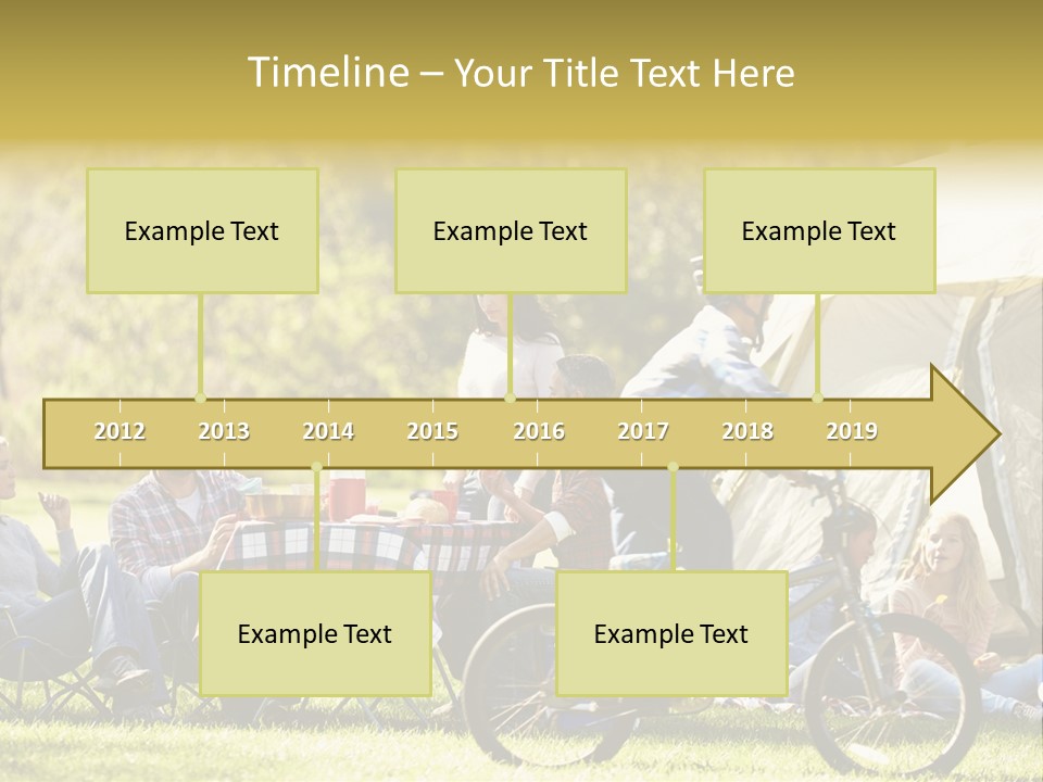 A Group Of People Sitting Around A Tent PowerPoint Template