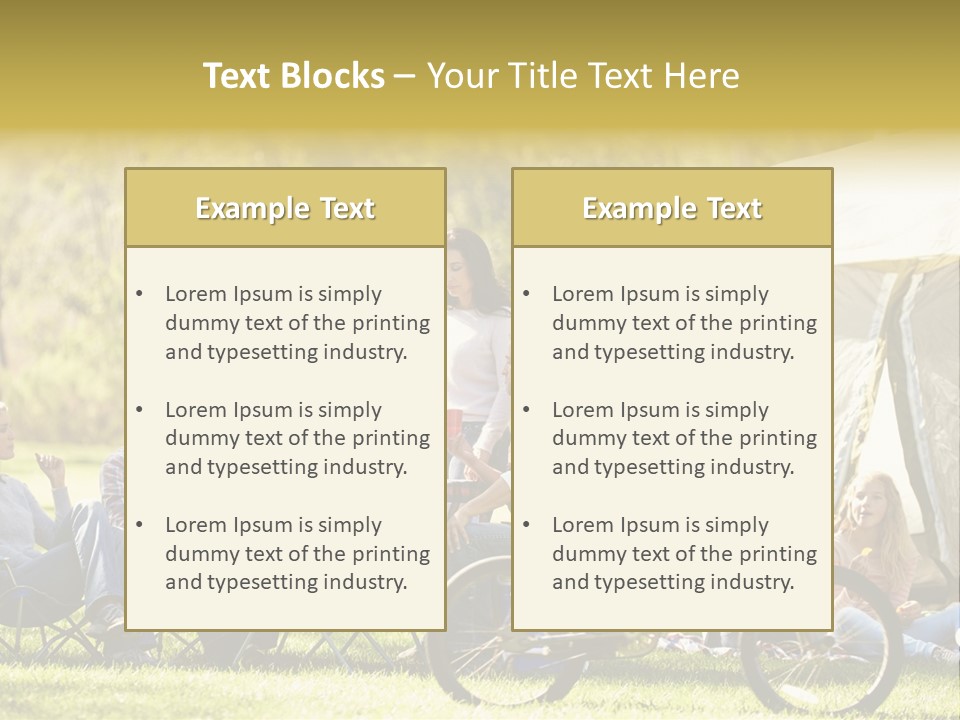 A Group Of People Sitting Around A Tent PowerPoint Template