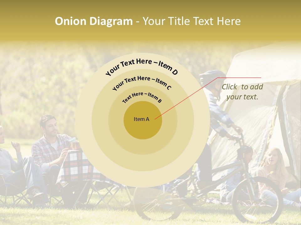 A Group Of People Sitting Around A Tent PowerPoint Template