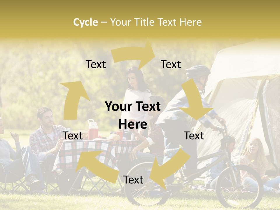 A Group Of People Sitting Around A Tent PowerPoint Template