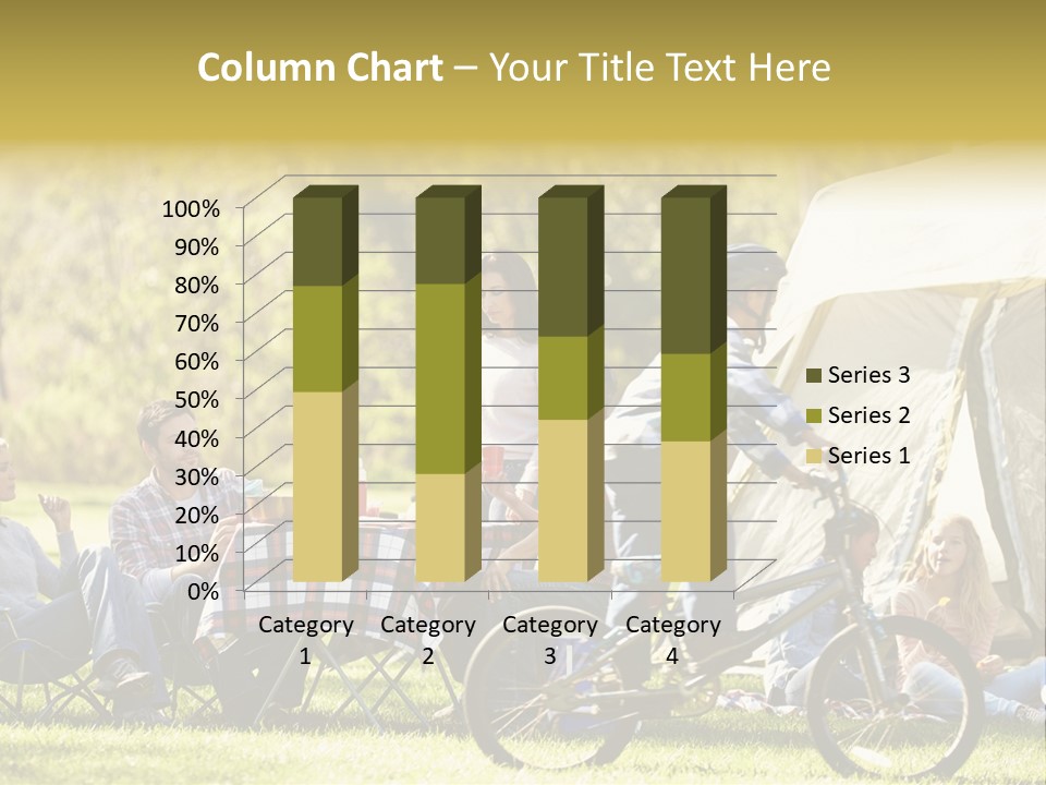 A Group Of People Sitting Around A Tent PowerPoint Template