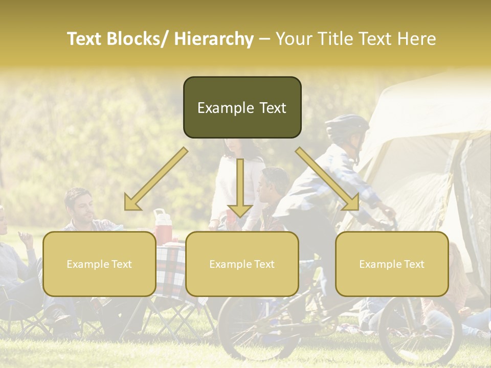 A Group Of People Sitting Around A Tent PowerPoint Template