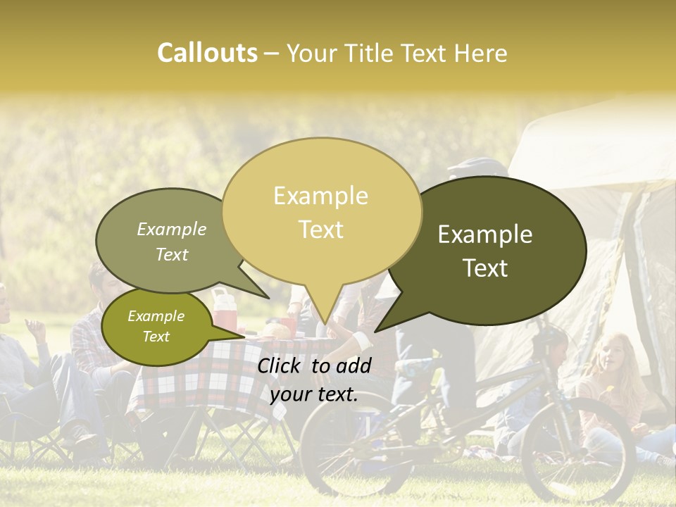 A Group Of People Sitting Around A Tent PowerPoint Template