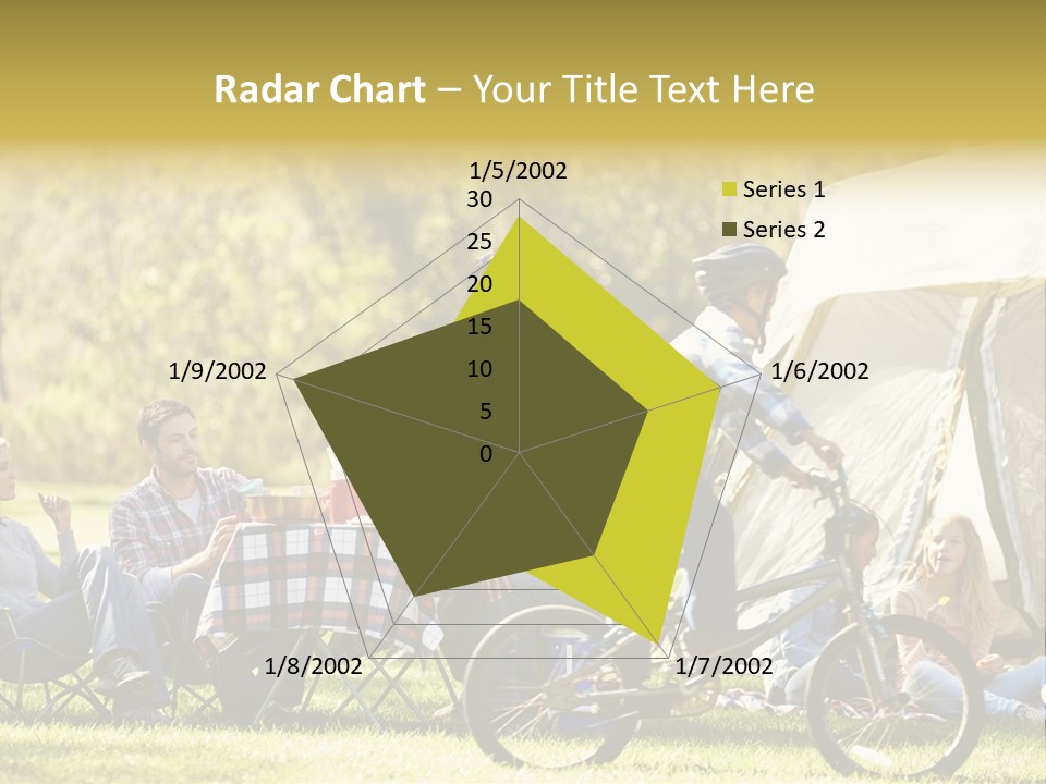 A Group Of People Sitting Around A Tent PowerPoint Template