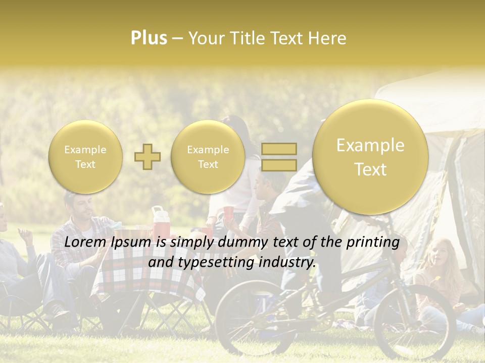A Group Of People Sitting Around A Tent PowerPoint Template