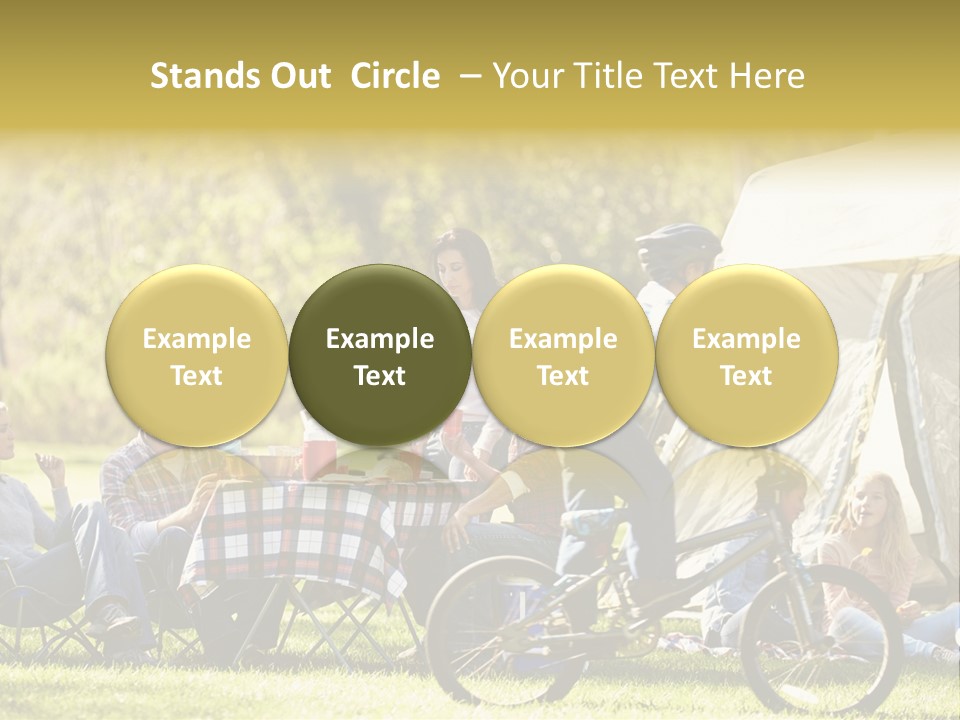 A Group Of People Sitting Around A Tent PowerPoint Template