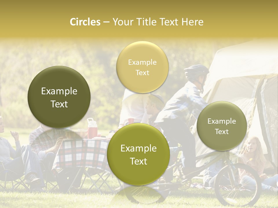 A Group Of People Sitting Around A Tent PowerPoint Template