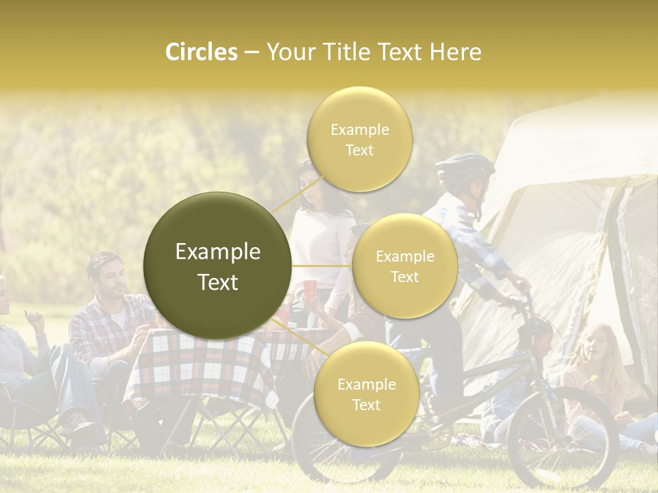 A Group Of People Sitting Around A Tent PowerPoint Template