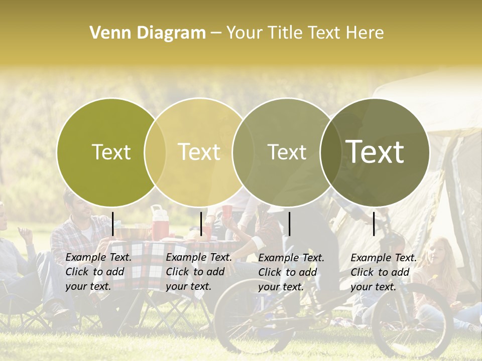 A Group Of People Sitting Around A Tent PowerPoint Template