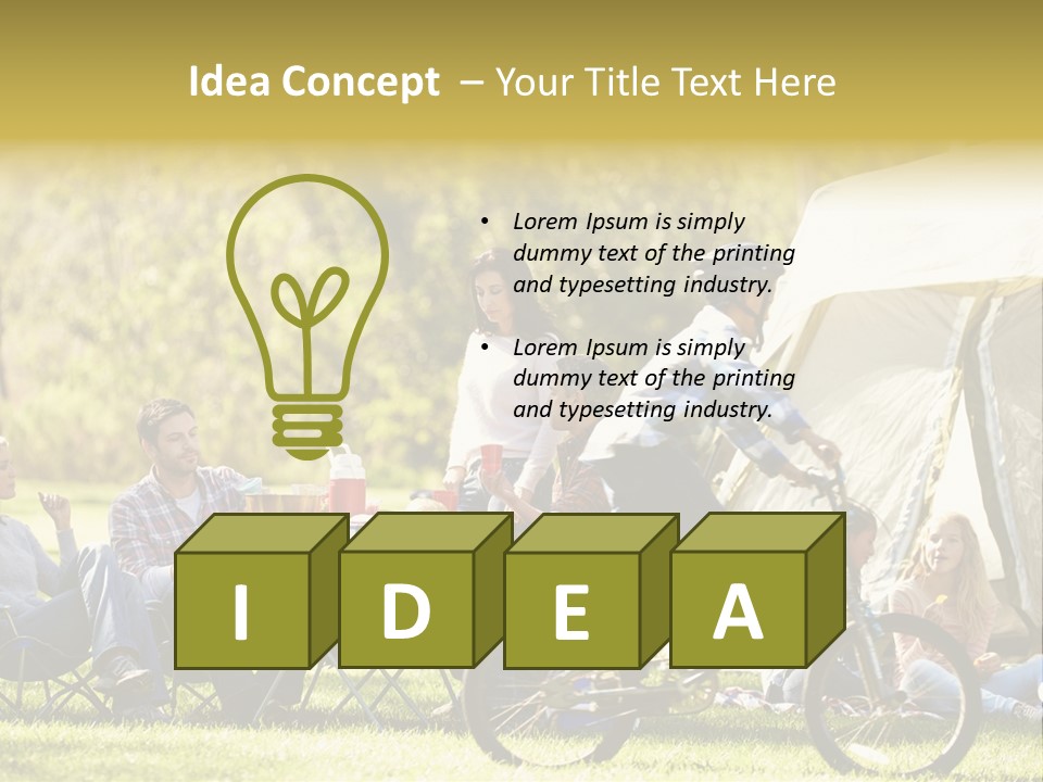 A Group Of People Sitting Around A Tent PowerPoint Template
