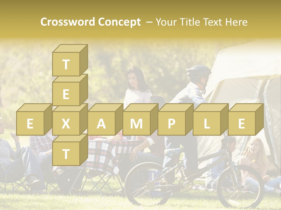 A Group Of People Sitting Around A Tent PowerPoint Template