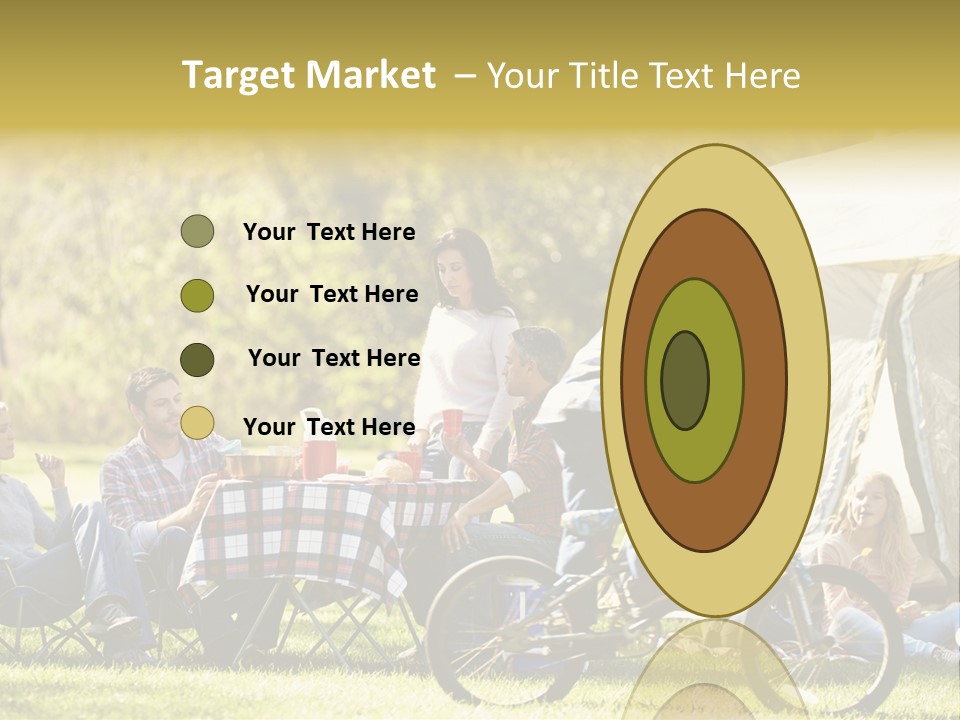 A Group Of People Sitting Around A Tent PowerPoint Template
