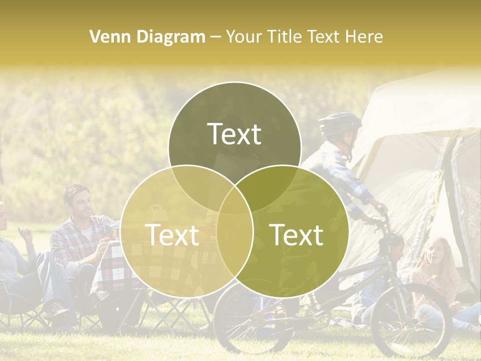 A Group Of People Sitting Around A Tent PowerPoint Template