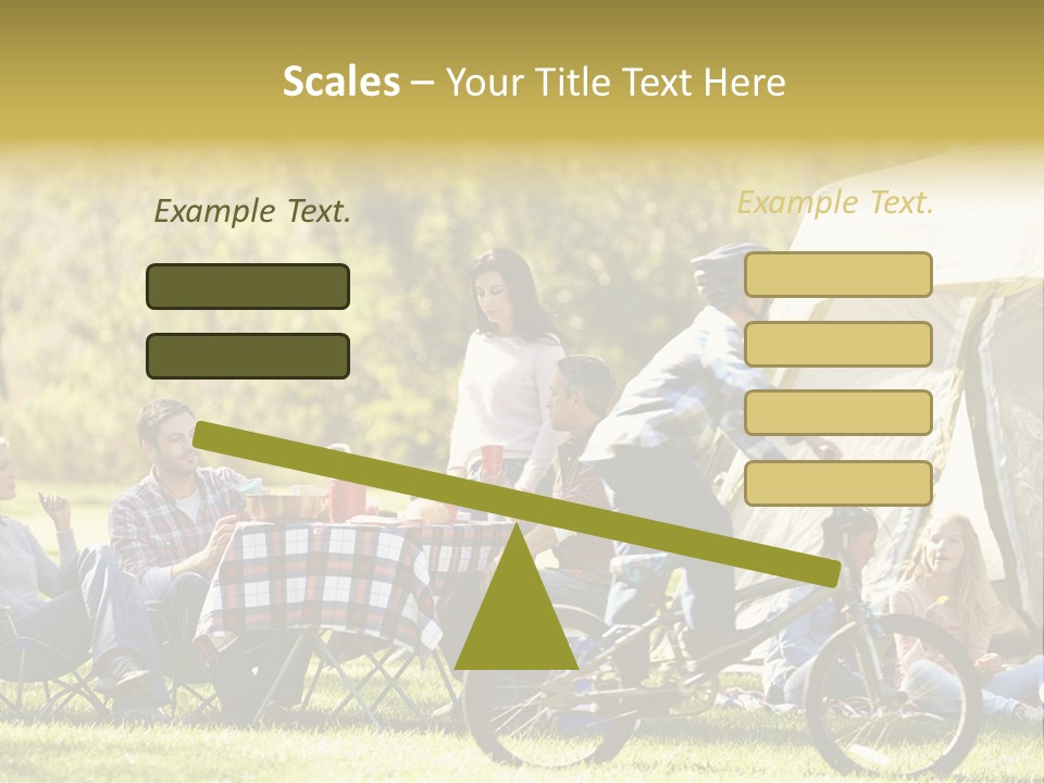 A Group Of People Sitting Around A Tent PowerPoint Template