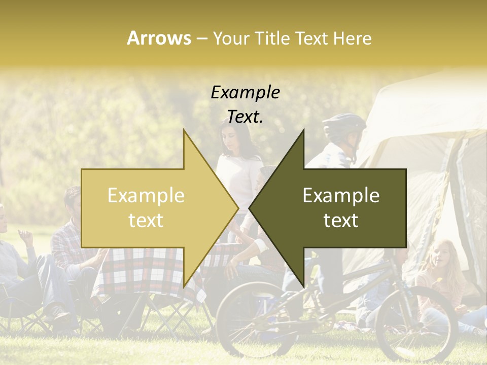 A Group Of People Sitting Around A Tent PowerPoint Template