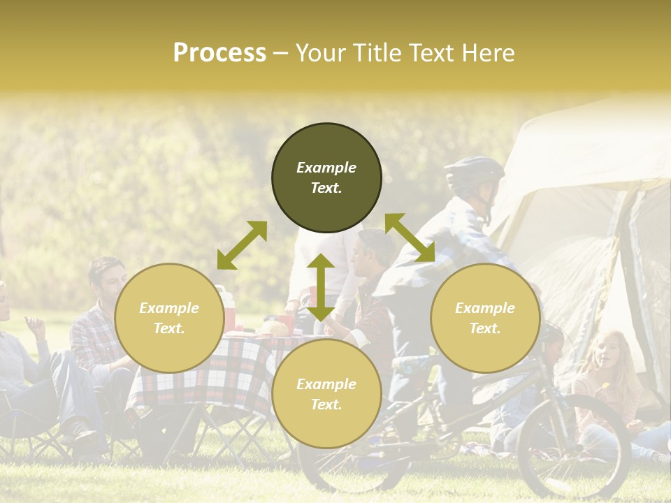 A Group Of People Sitting Around A Tent PowerPoint Template