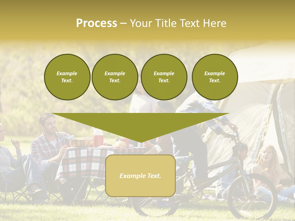 A Group Of People Sitting Around A Tent PowerPoint Template