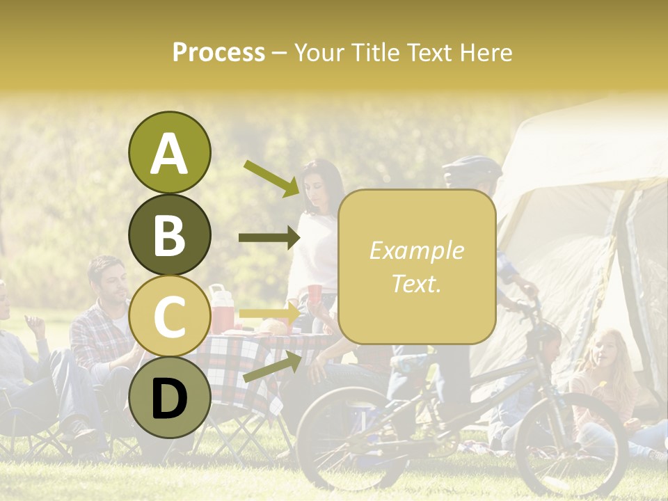 A Group Of People Sitting Around A Tent PowerPoint Template