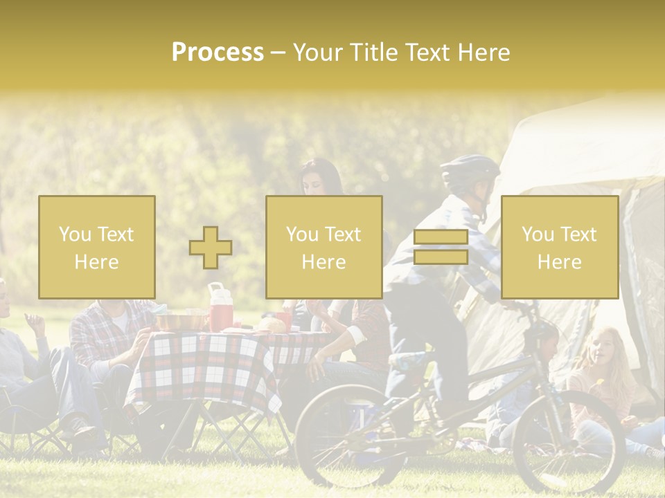 A Group Of People Sitting Around A Tent PowerPoint Template