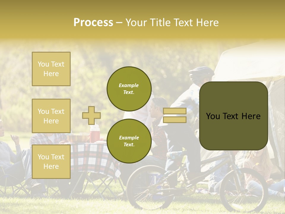 A Group Of People Sitting Around A Tent PowerPoint Template