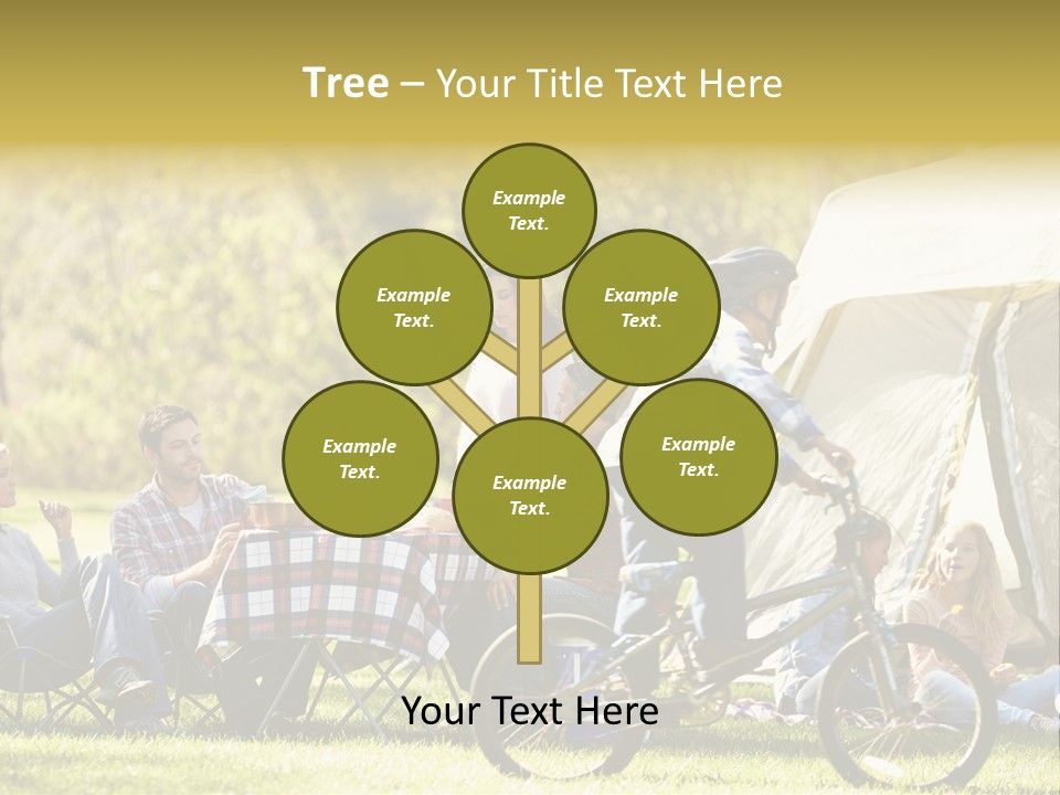 A Group Of People Sitting Around A Tent PowerPoint Template