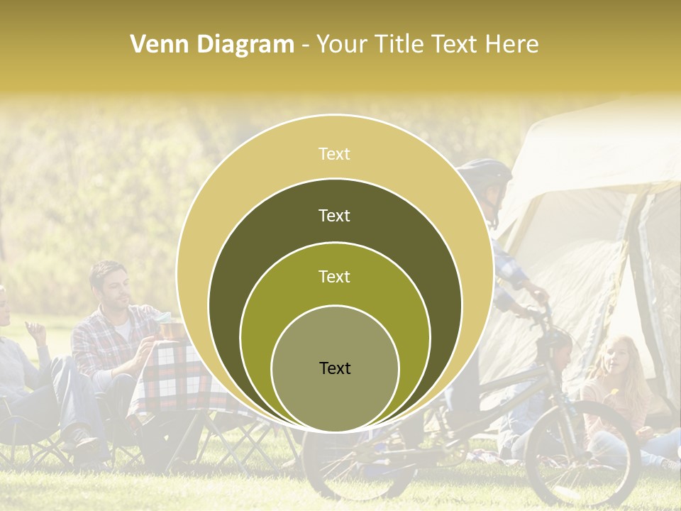 A Group Of People Sitting Around A Tent PowerPoint Template