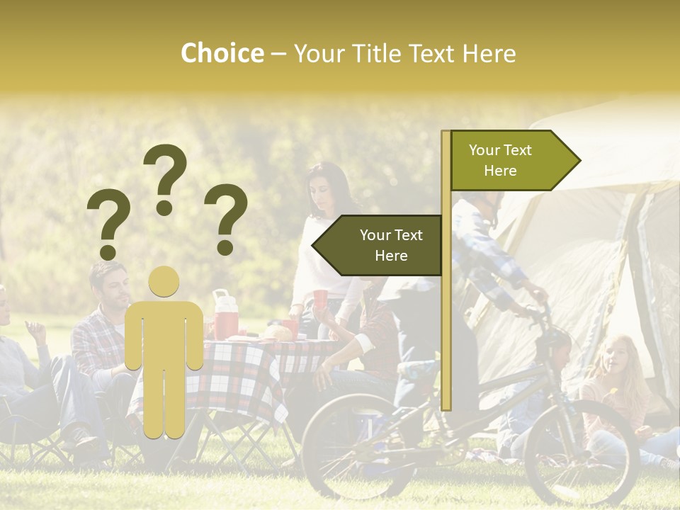 A Group Of People Sitting Around A Tent PowerPoint Template