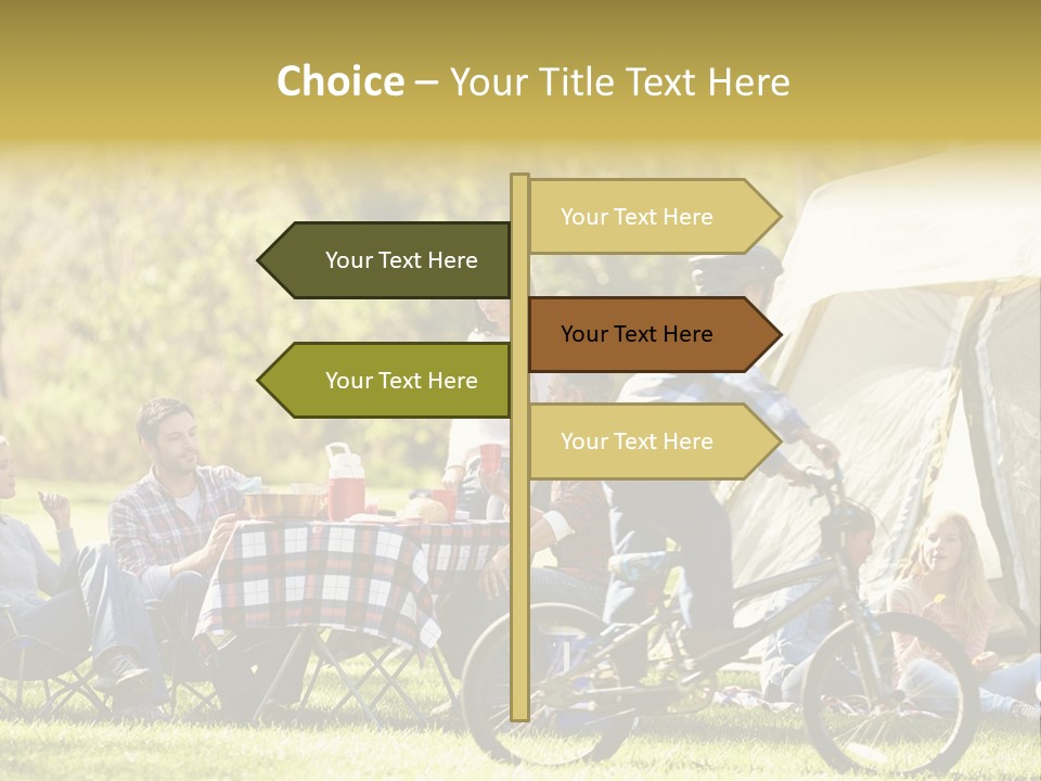 A Group Of People Sitting Around A Tent PowerPoint Template