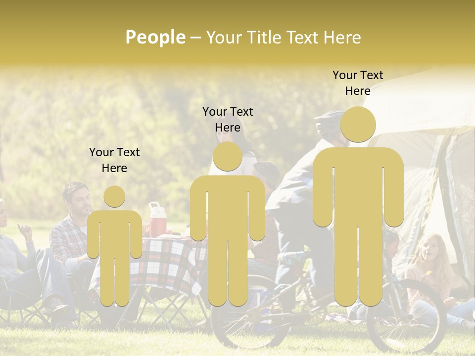 A Group Of People Sitting Around A Tent PowerPoint Template