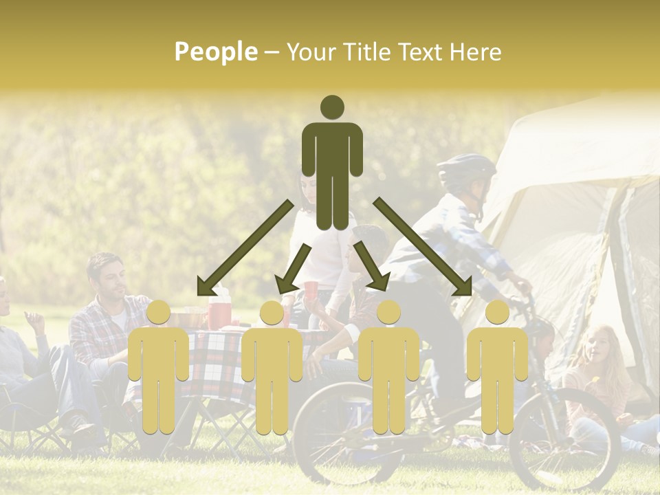 A Group Of People Sitting Around A Tent PowerPoint Template